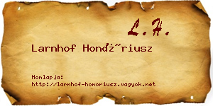 Larnhof Honóriusz névjegykártya